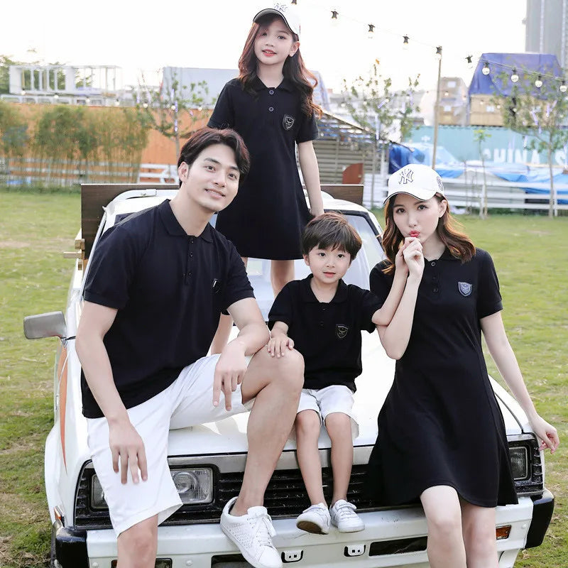 Family Matching Outfit - Black Polo